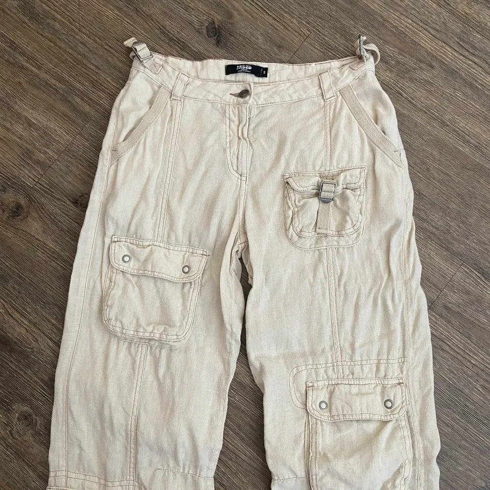 Jaded‎ London Santal Linen Cream Cargo Trousers Pants Size Small S
